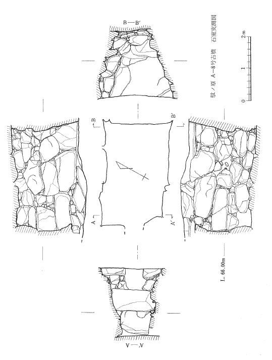駄ヶ原古墳群 A 支群 2 号墳石室実測図