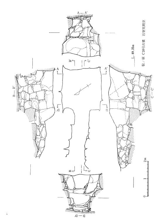 駄ヶ原古墳群 C 支群 18 号墳石室実測図