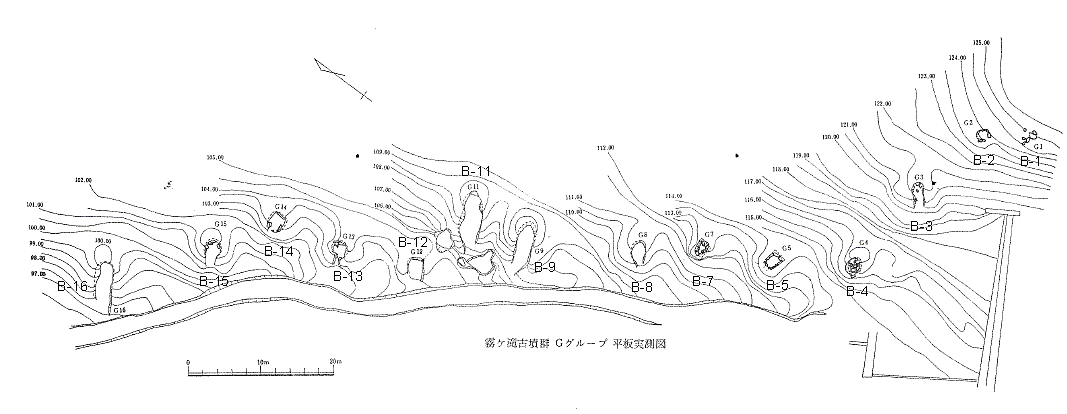 霧ヶ滝古墳群 B 支群（旧 G グループ）地形図