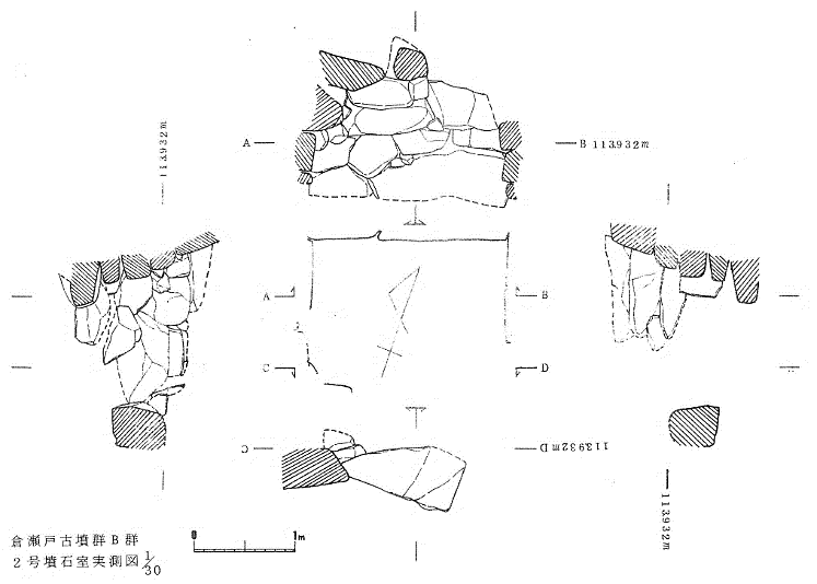 倉瀬戸古墳群 B 支群（仮称）2 号墳石室実測図