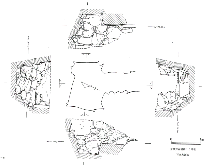 倉瀬戸古墳群 15 号墳石室実測図