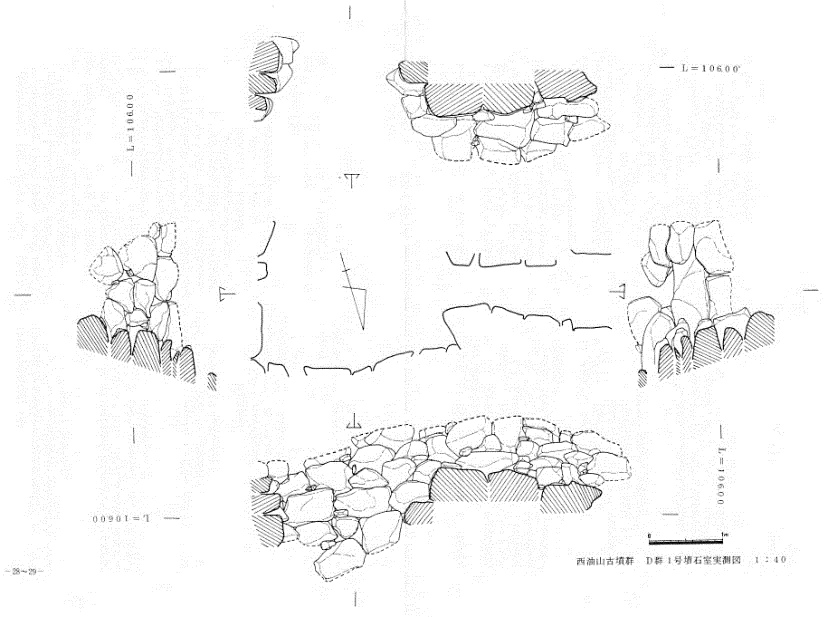 西油山古墳群 D 支群 1 号墳石室実測図