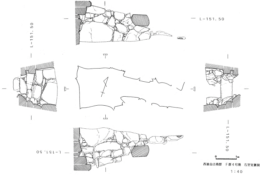 西油山古墳群 F 支群 4 号墳石室実測図