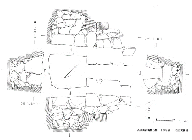 西油山古墳群 G 支群 10 号墳石室実測図