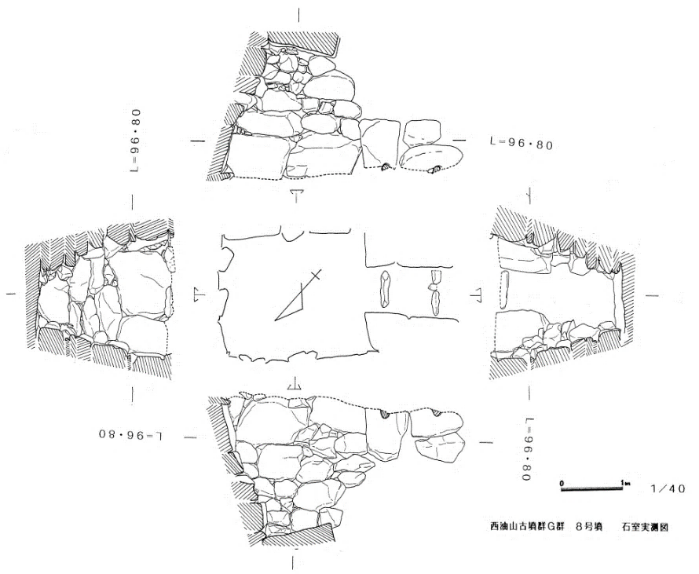 西油山古墳群 G 支群 8 号墳石室実測図