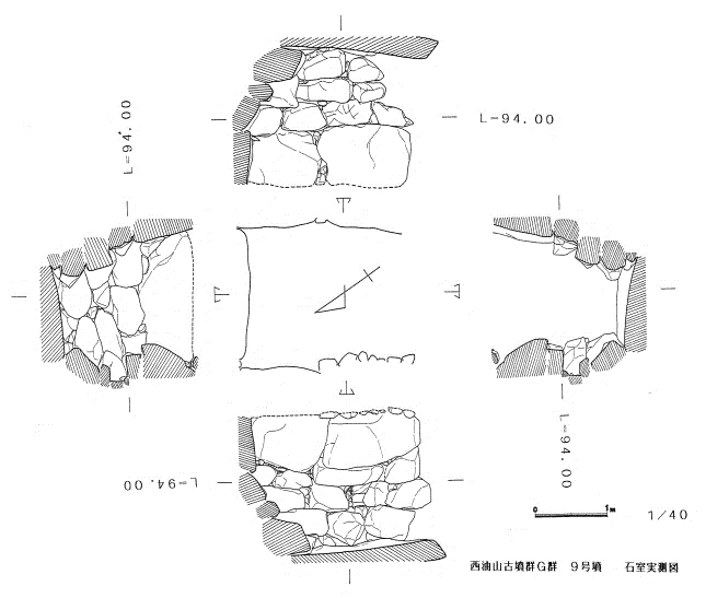 西油山古墳群 G 支群 9 号墳石室実測図