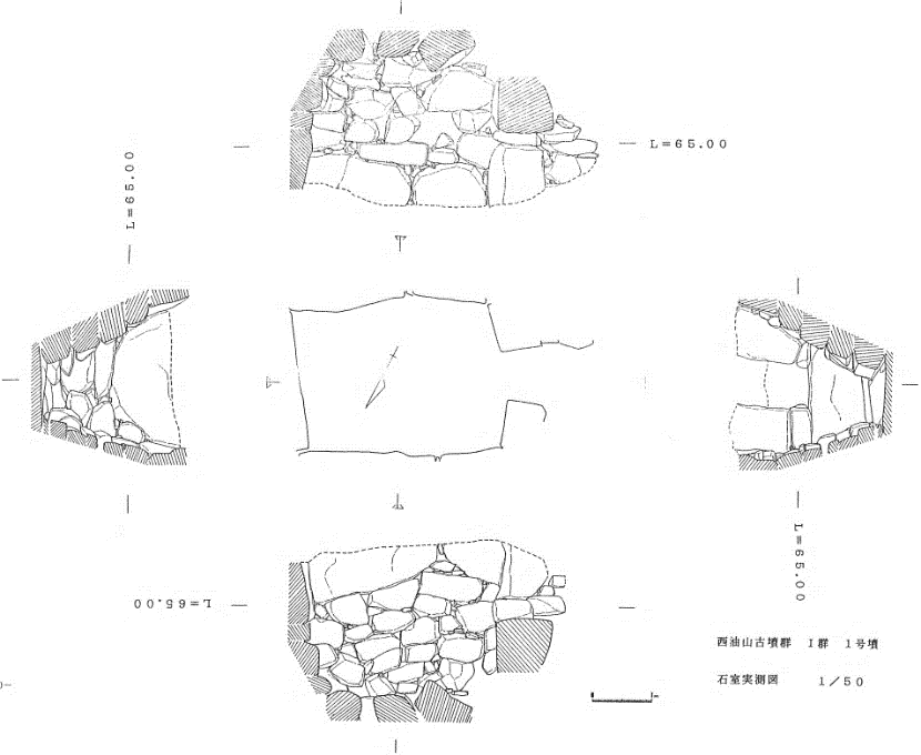 西油山古墳群 I 支群 1 号墳石室実測図