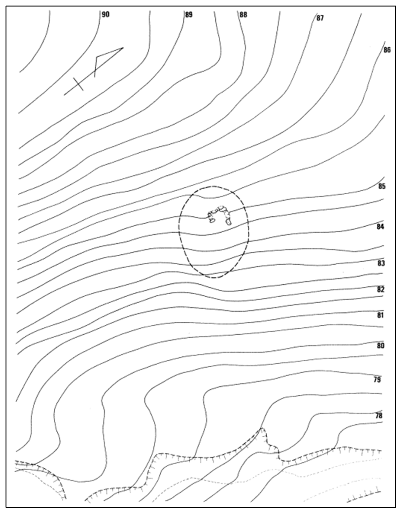 鳥越古墳群 H 支群 1 号墳地形図